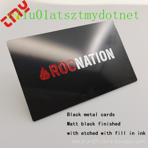 Cheap Black Metal Business Cards Wholesale, Silver Laser Etching Metal Business Card Cutout Logo Spot Colors China
